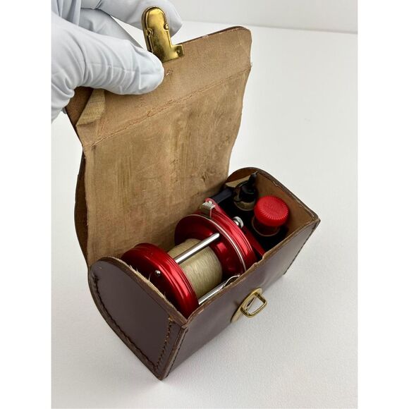 Vintage Rare Early Abu Ambassadeur No. 5000 Fishing Reel Sweden & Leather Case E - Picture 9 of 15